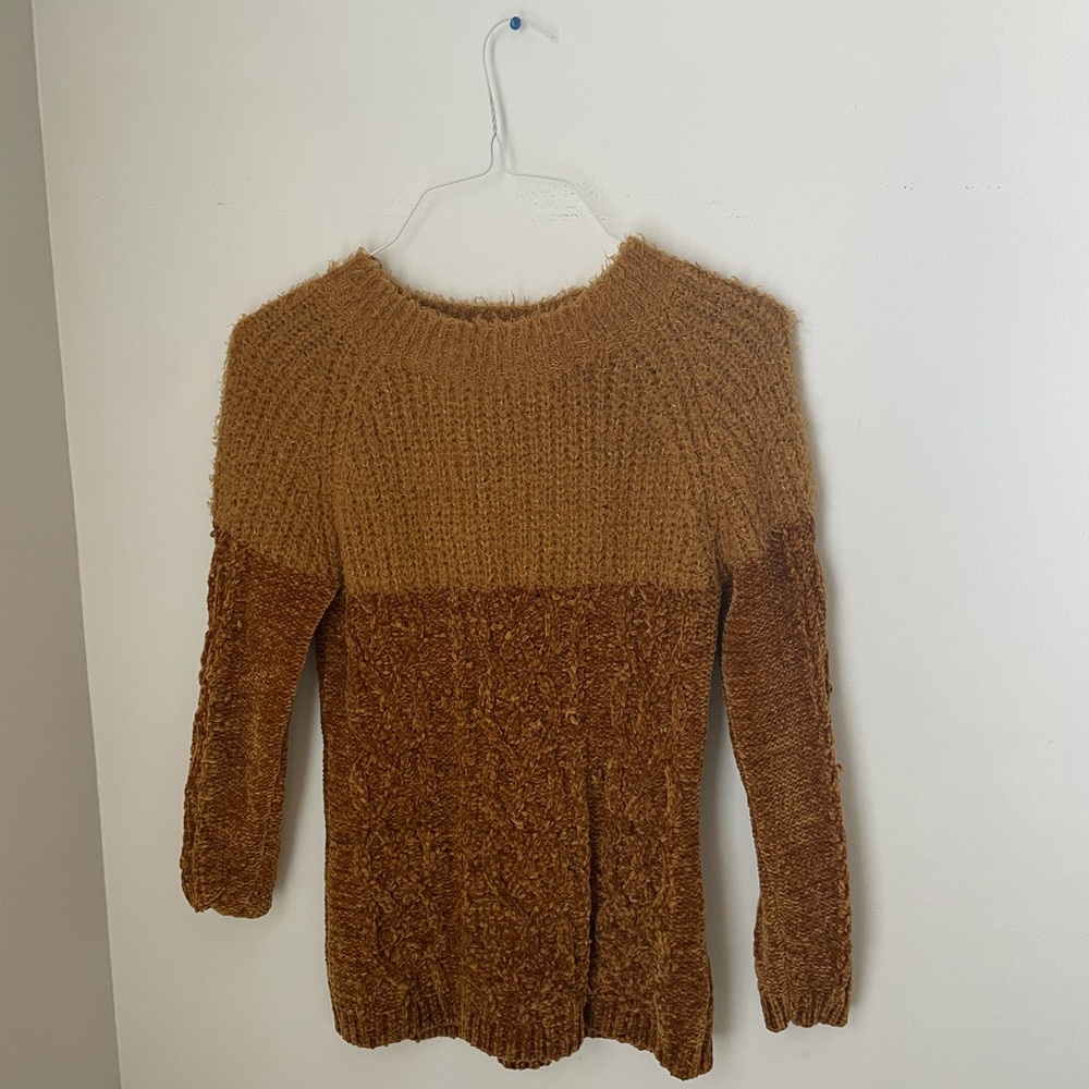 Papaya yellow fluffy sweater
